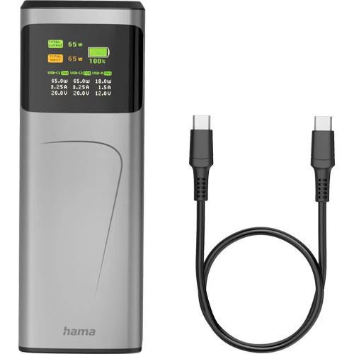 Powerbank Hama High Power 20000 mAh - 65W - Cinzento - Image 2