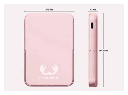 Powerbank Magnético Fresh 'n Rebel 5000 mAh USB-C - Pastel Pink - Image 3