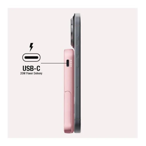 Powerbank Magnético Fresh 'n Rebel 5000 mAh USB-C - Pastel Pink - Image 4