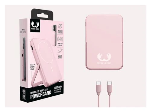Powerbank Magnético Fresh 'n Rebel 5000 mAh USB-C - Pastel Pink - Image 9