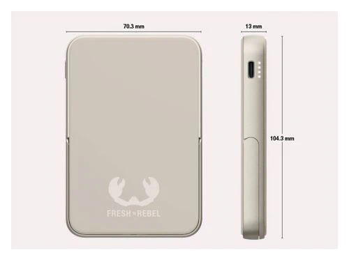Powerbank Magnético Fresh 'n Rebel 5000 mAh USB-C - Silky Sand - Image 3