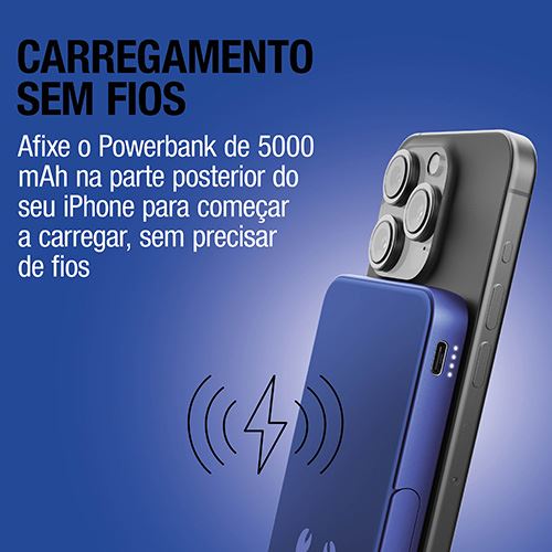 Powerbank Magnético Fresh 'n Rebel 5000 mAh USB-C - True Blue - Image 3