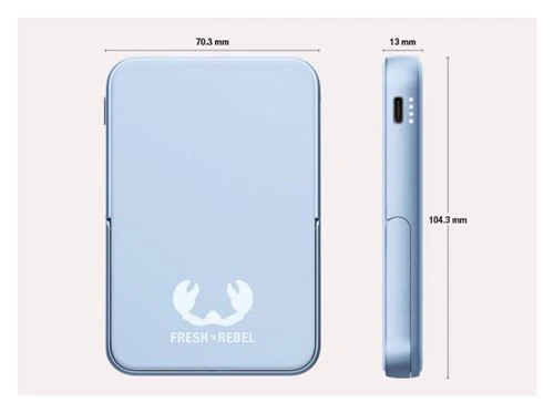 Powerbank Magnético Fresh 'n Rebel 5000 mAh USB-C - Vivid Blue - Image 3