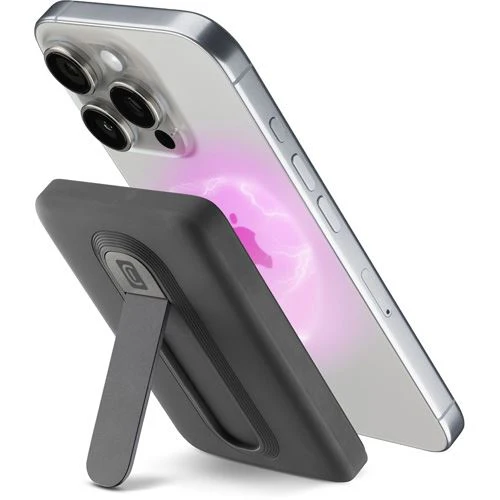 Powerbank Magnético Qi2 Cellularline Mag Stand 5000 mAh - Preto