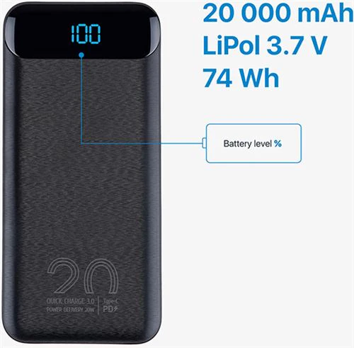 Powerbank Rivacase 20000mAh 20W com Power Delivery - Preto - Image 11