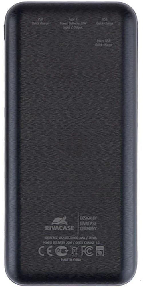 Powerbank Rivacase 20000mAh 20W com Power Delivery - Preto - Image 2