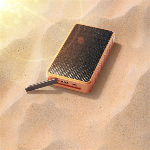 Powerbank Solar USB+USB-C Cellularline 2000 mAh - 20W - Preto - Image 4