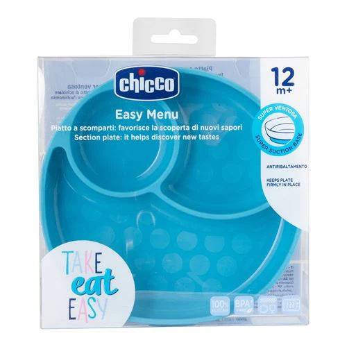Prato em Silicone com Divisórias +12 Meses - Azul - Chicco - Image 2