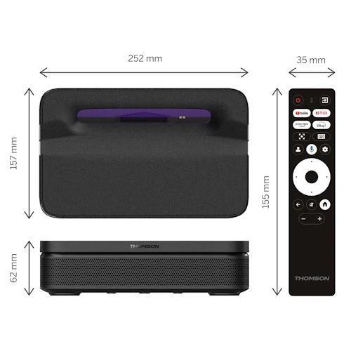 Projetor Laser Thomson Sirius PG55B 100" 4K Google TV com Bateria - Image 4