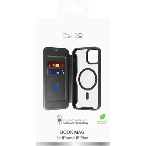 Capa Wallet Puro Book Mag para iPhone 15 Plus - Preta - Image 2