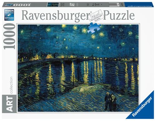 Puzzle Art Collection Van Gogh: A Noite Estrelada Rodano - 1000 Peças - Ravensburger
