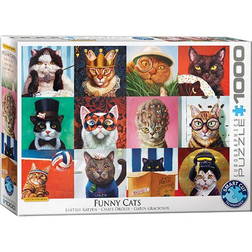 Puzzle Eurographics: Funny Cats - 1000 Peças | Inclui Póster - Sig Toys