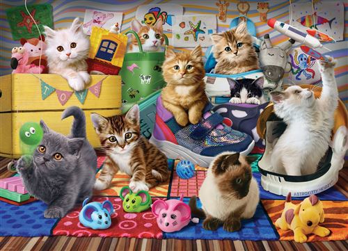 Puzzle Eurographics: Kittens Playtime By Andrew Farley - 500 Peças | Inclui Póster - Sig Toys - Image 2