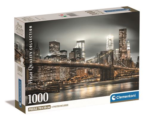 Puzzle High Quality Collection Compact: New York Skyline - 1000 Peças - Clementoni