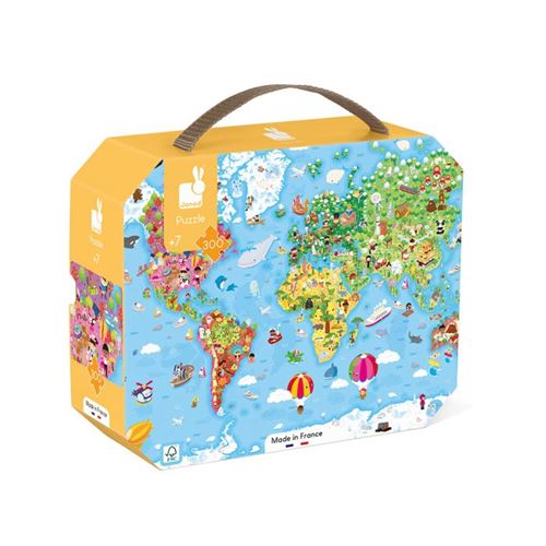 Puzzle Mundo Gigante - 300 Peças | Incluí Póster - Janod