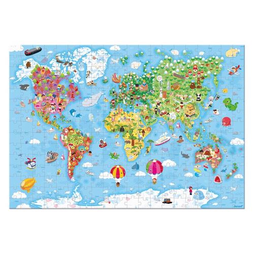 Puzzle Mundo Gigante - 300 Peças | Incluí Póster - Janod - Image 3