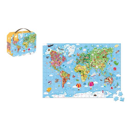 Puzzle Mundo Gigante - 300 Peças | Incluí Póster - Janod - Image 4