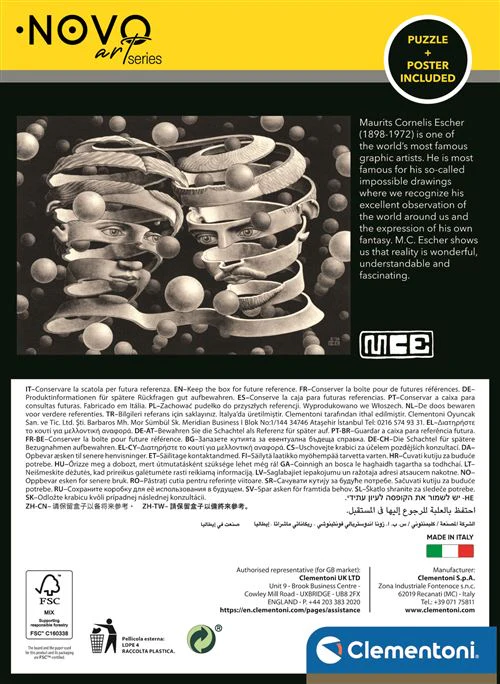 Puzzle Novo Art Series: M.C. Escher - Imagem 1 - 1000 Peças - Clementoni - Image 3