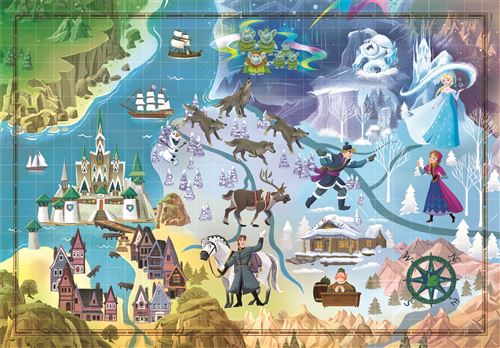 Puzzle Story Maps Disney: Frozen - 1000 Peças - Clementoni - Image 2