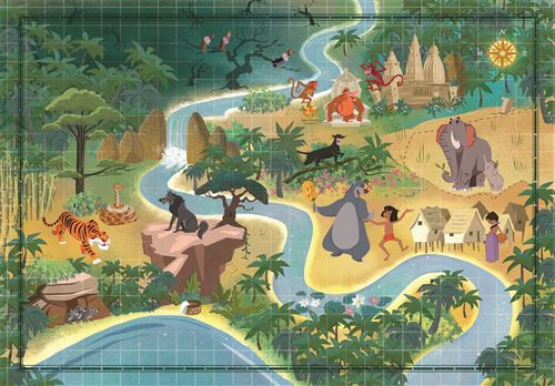Puzzle Story Maps Disney: The Jungle Book - 1000 Peças - Clementoni - Image 2