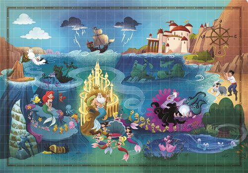 Puzzle Story Maps Disney: The Little Mermaid - 1000 Peças - Clementoni - Image 2