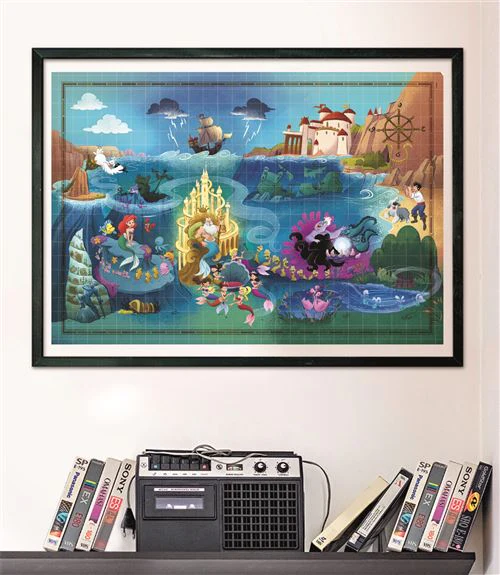 Puzzle Story Maps Disney: The Little Mermaid - 1000 Peças - Clementoni - Image 3
