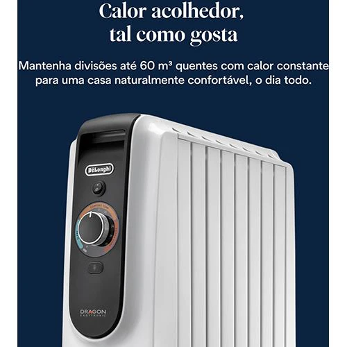 Radiador a Óleo Delonghi TRD50820  | 2000 W | 8 Elementos | Preto e Branco - Image 2