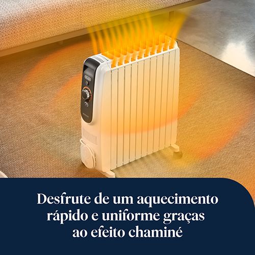 Radiador a Óleo Delonghi TRD51025 | 2500 W | 10 Elementos | Preto e Branco - Image 5