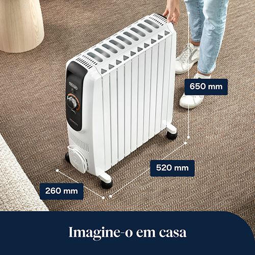 Radiador a Óleo Delonghi TRD51025 | 2500 W | 10 Elementos | Preto e Branco - Image 8