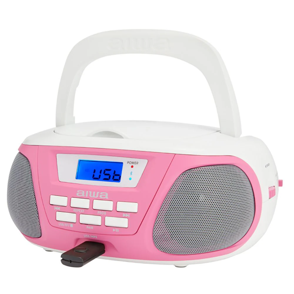 Rádio CD Aiwa BBTU-300PK CD MP3 Bluetooth Rosa - Image 4