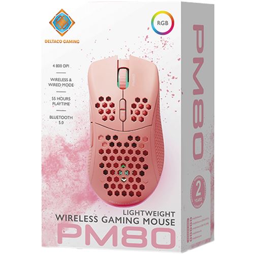 Rato Gaming Wireless Deltaco PM80 - Rosa - Image 8