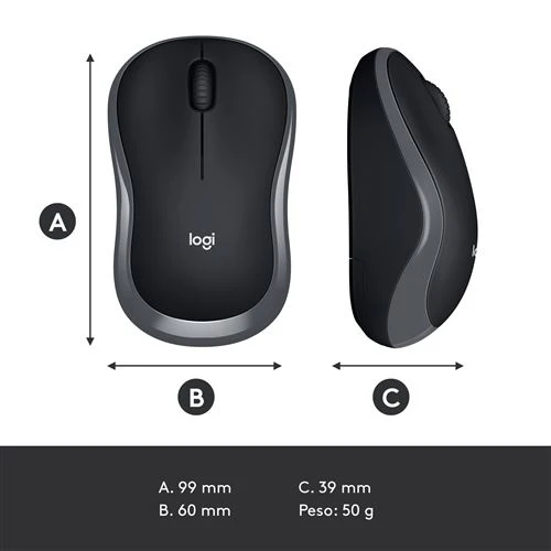 Logitech Rato Wireless M185 (Cinzento) - Image 9