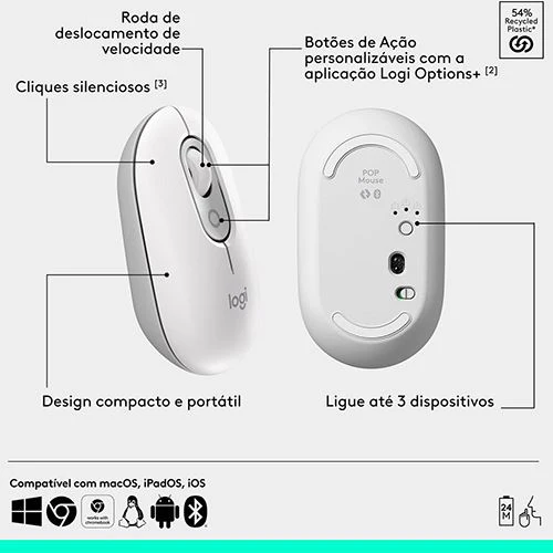 Rato Wireless Logitech Pop - Branco - Image 6