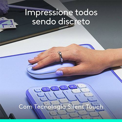 Rato Wireless Logitech Pop - Lilás - Image 2
