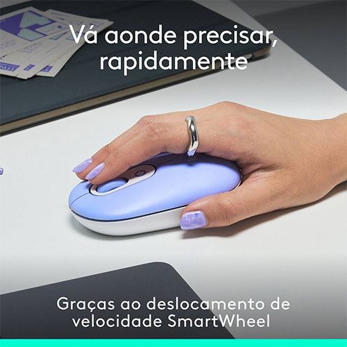 Rato Wireless Logitech Pop - Lilás - Image 4