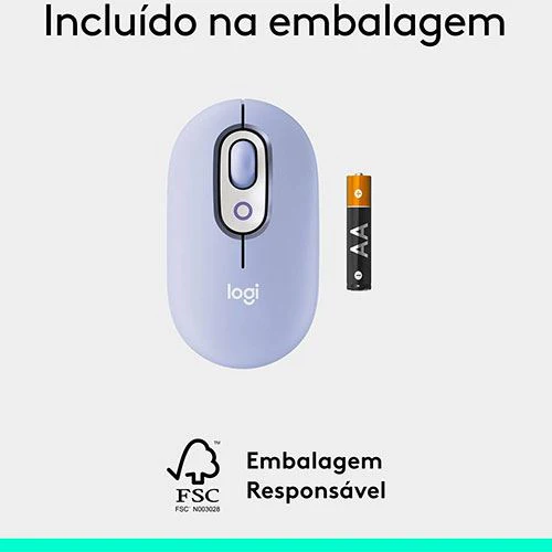 Rato Wireless Logitech Pop - Lilás - Image 6