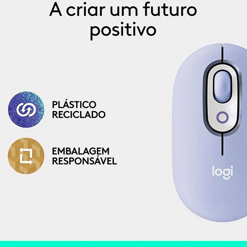 Rato Wireless Logitech Pop - Lilás - Image 7