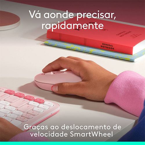 Rato Wireless Logitech Pop - Rosa - Image 2