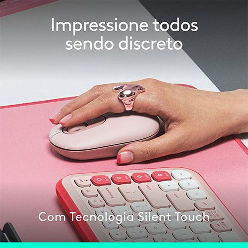 Rato Wireless Logitech Pop - Rosa - Image 3