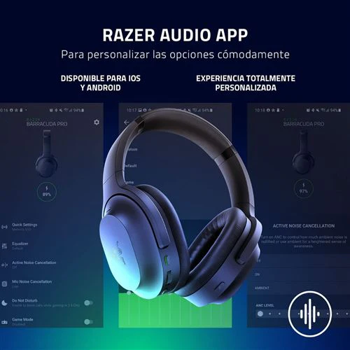 Auscultadores Gaming Wireless Razer Barracuda Pro - Preto - Image 9