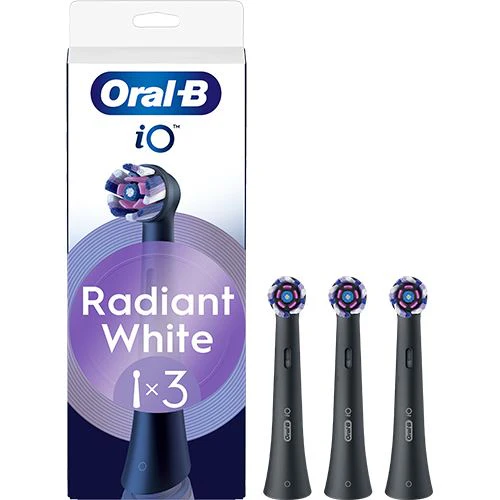 Recargas para Escovas de Dentes Elétrica Oral-B iO Radiant White - Preto - 3 Unidades
