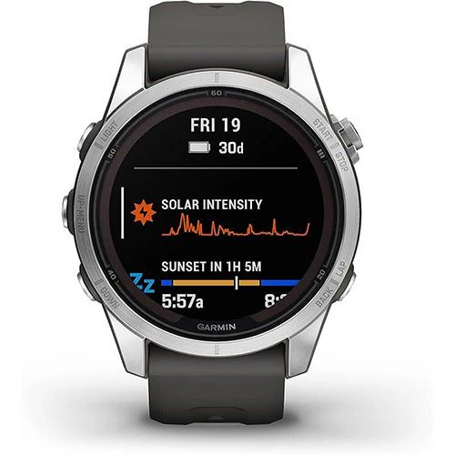 Relógio Desportivo Garmin Fénix 7S Pro Solar - Prateado | Grafite - Image 2