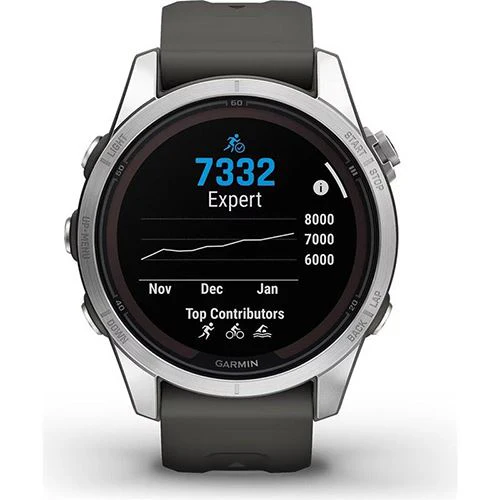 Relógio Desportivo Garmin Fénix 7S Pro Solar - Prateado | Grafite - Image 6