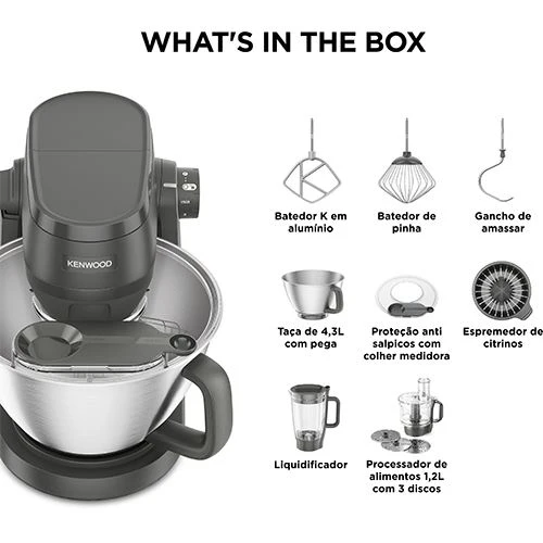Robot de Cozinha Kenwood KHC30.050GY | 1000 W | Cinzento - Image 6