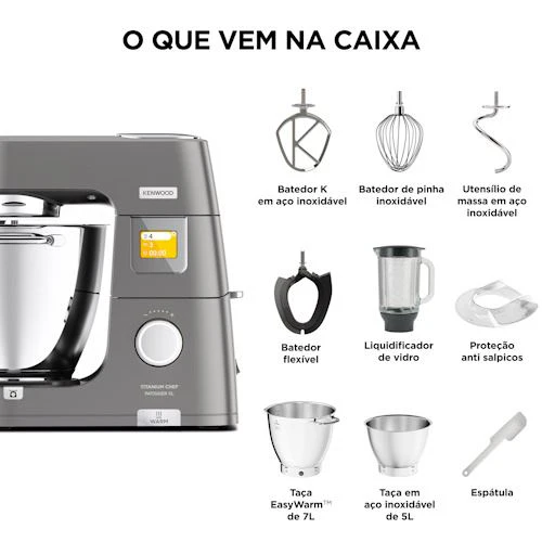 Robot de Cozinha Kenwood KWL90.124SI Titanium Chef Patissier XL - Prateado - Image 8