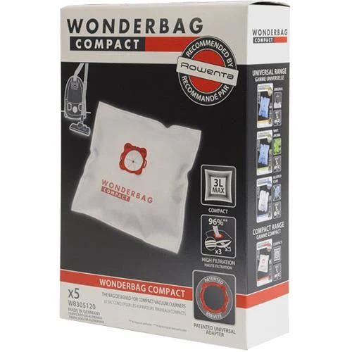 Sacos para Aspirador Rowenta Wonderbag Compact Wb305120 5Uni - Outlet - Grade A