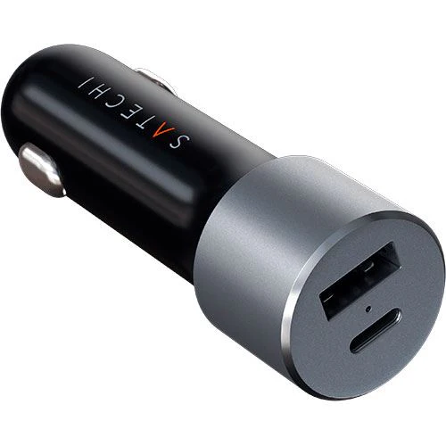 Adaptador de Carregador de Carro Satechi USB-C + USB-A | 72W | 12V / 24V - Cinzento espacial - Image 3