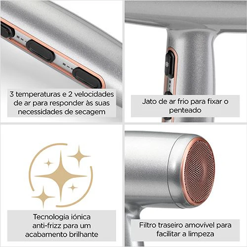 Secador de Cabelo Babyliss D580DE Cosmos Compact - Prateado - Image 4
