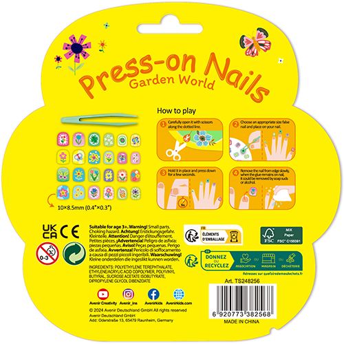 Set 24 Unhas Autocolantes - Press-On Nails: Garden World - Avenir | Sig Toys - Image 5