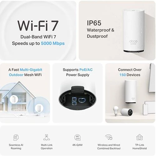 Sistema Wi-Fi Tp-Link Deco BE25-Outdoor AXE5400 BE3600 Outdoor | Indoor Mesh WiFi 7 - Image 2